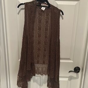 Lady Noiz Brown Lace Cardigan